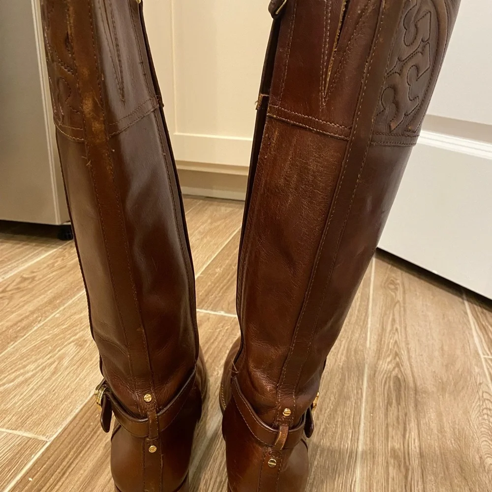 Tory Burch Brown Leather Riding Boots - Picture 15 of 16